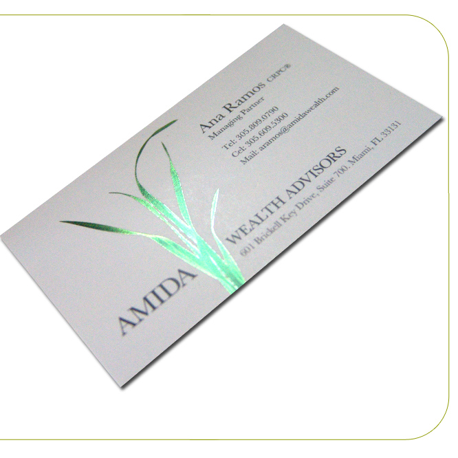 14PT Uncoated Foil Business Cards