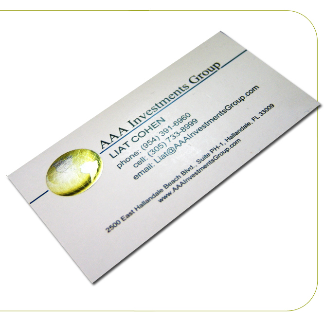 14PT Uncoated Foil Slim Business Cards